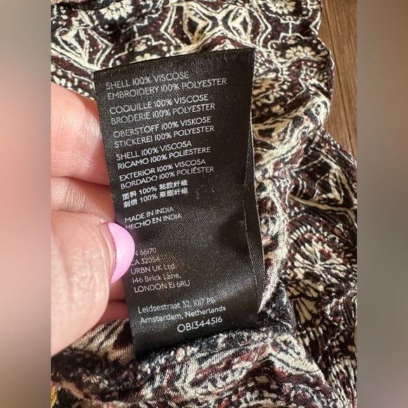 Free People “Fallin Into You Tunic”  black natural boho flowy size small - Picture 4 of 7